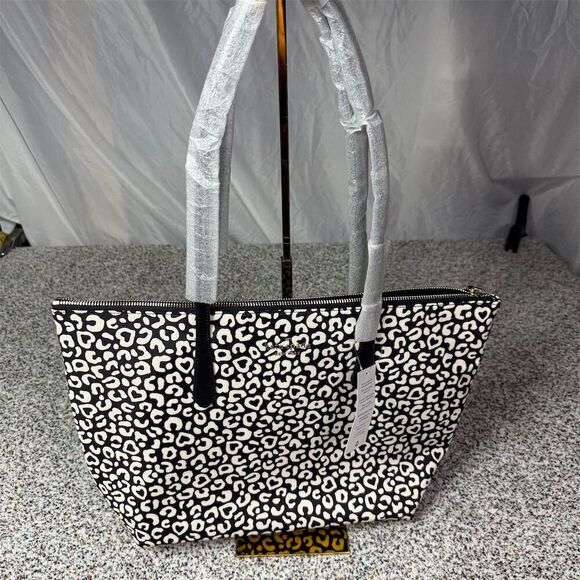 Kate Spade Kitt Leopard Large Tote Bag Black & White Print - Picture 1 of 11
